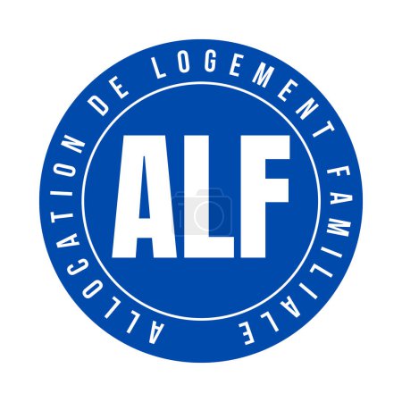 Téléchargez les photos : Icône symbole de l'allocation de logement familial appelée ALF allocation de logement familial en langue française - en image libre de droit