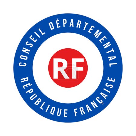 Téléchargez les photos : Conseil départemental en France icône symbole appelé conseil départemental en langue française - en image libre de droit