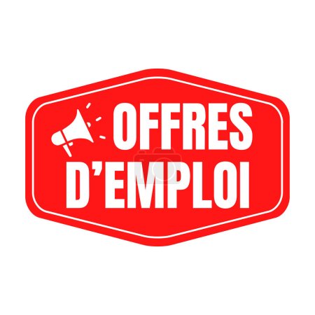 Foto de Job ofrece icono símbolo llamado offres emploi en lengua francesa - Imagen libre de derechos