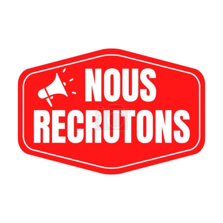 Foto de Estamos reclutando un icono de símbolo llamado nous recrutons en lengua francesa - Imagen libre de derechos