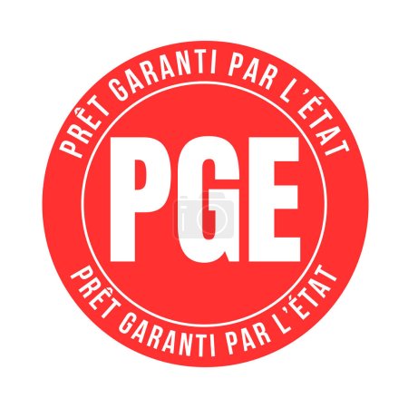 Photo for State-guaranteed loan symbol icon called PGE pret garanti par etat in French language - Royalty Free Image