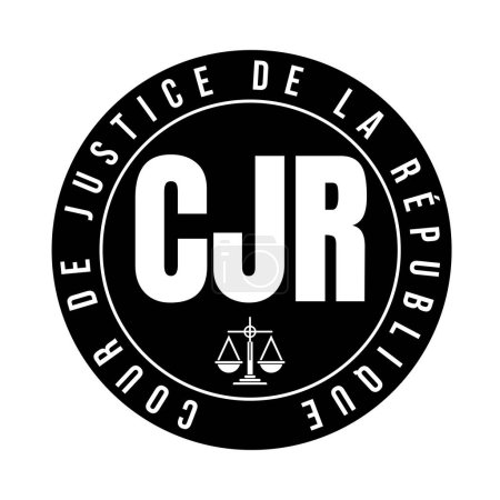 Foto de Tribunal de Justicia del icono del símbolo de la república llamado CJR cour de justice de la republique en lengua francesa - Imagen libre de derechos