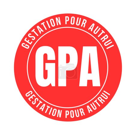 Photo for Surrogacy symbol called GPA gestation pour autrui in French language - Royalty Free Image
