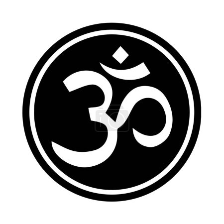 Foto de Om icono de símbolo en un círculo negro - Imagen libre de derechos
