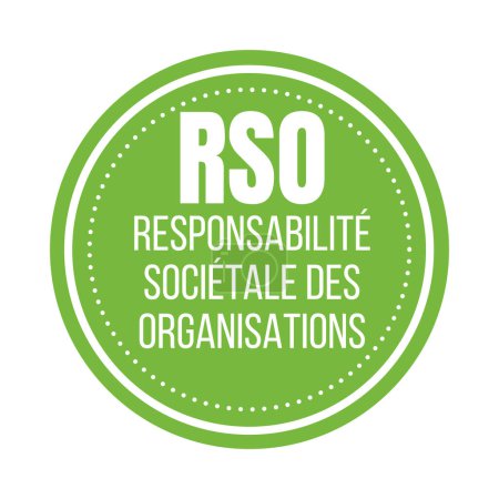 RSO social responsibility of organizations symbol icon called RSO responsabilite societale des organisations in French language