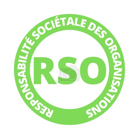 RSO responsabilidad social de las organizaciones símbolo icono llamado RSO responsabilidad societale des organizations en lengua francesa