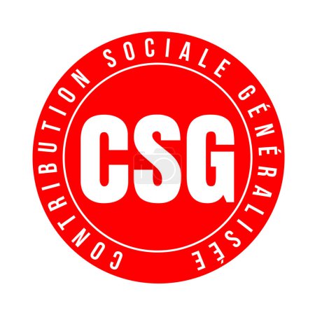Icône de symbole de contribution sociale généralisée appelée contribution sociale généralisée en langue française
