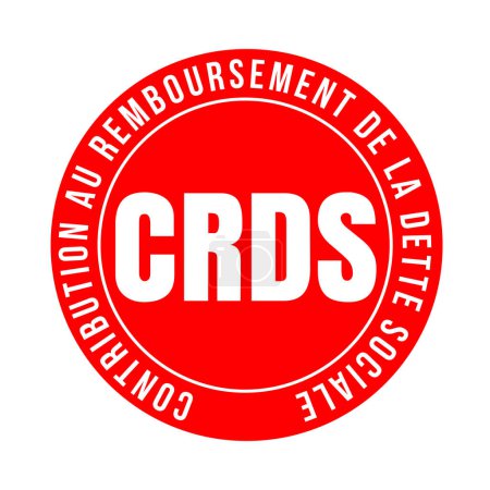 Téléchargez les photos : Contribution au remboursement de l'icône du symbole de la dette sociale appelée CRDS contribution pour le remboursement de la dette sociale en français - en image libre de droit