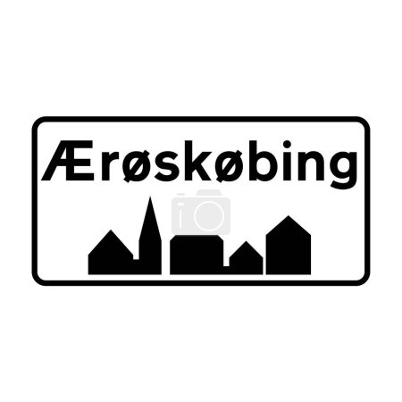 Straßenschild der Stadt Aeroskobing in Dänemark