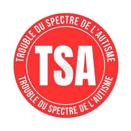 Symbolsymbol für Autismus-Spektrum-Störungen namens TSA trouble du spectre de l 'autisme in französischer Sprache