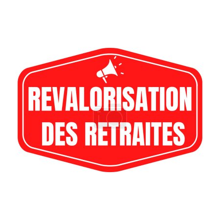 Revaluation of pensions symbol icon called revalorisation des retraites in French language