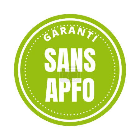 Icono de símbolo libre certificado PFOA llamado garanti sans APFO en idioma francés