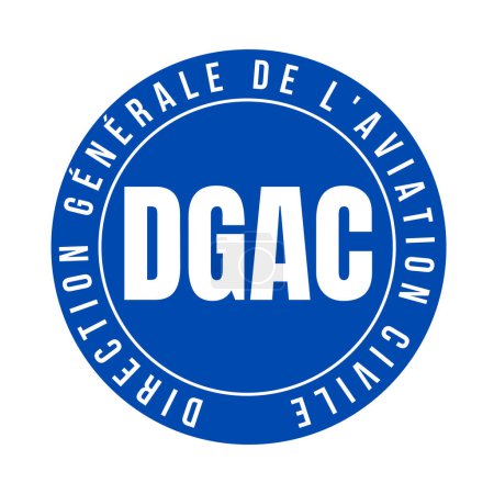 Directorate general for civil aviation symbol icon called DGAC direction generale de l'aviation civile in French language