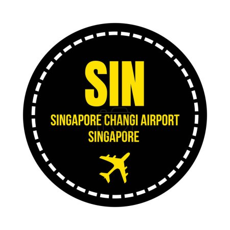 SIN Singapur Changi icono de símbolo del aeropuerto
