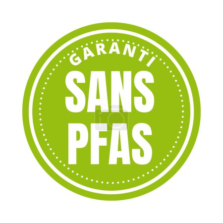 Icono de símbolo de sustancias per- y polifluoroalquilo llamado sustancias PFAS per- et polifluoroalquiles en lengua francesa