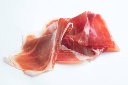 Photo for Serrano ham in white background - Royalty Free Image