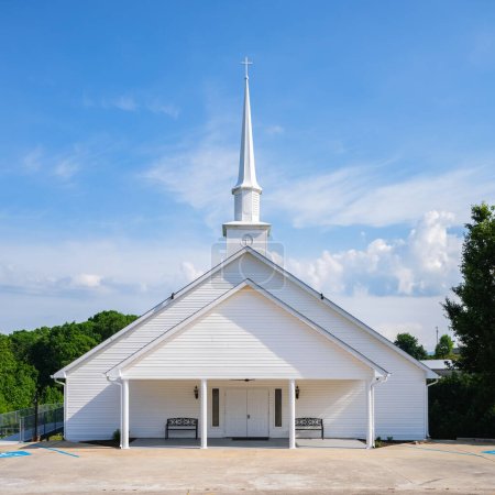 Photo for Cleveland, Georgia USA - May 16, 2022: The Solid Rock Baptist Church, a rural small town church in the northern region of the state. - Royalty Free Image