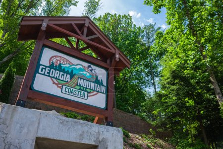 Photo for Helen, Georgia USA - May 16, 2022: The Georgia Mountain Coaster is a popular tourist destination in this small mountain town in the northeast region of the state - Royalty Free Image