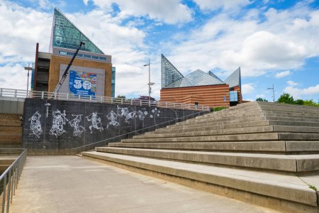 Photo for Chattanooga, Tennessee USA - May 13, 2022: The popular Tennessee Aquarium located in the downtown District along the Riverfront - Royalty Free Image
