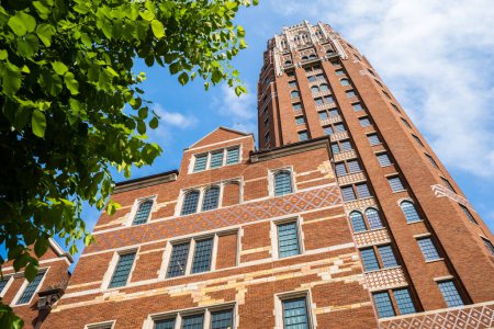 Photo for Nashville, Tennessee USA - May 10, 2022: Vintage architecture style of the newly completed tower on the Vanderbilt University campus located in the west end district - Royalty Free Image