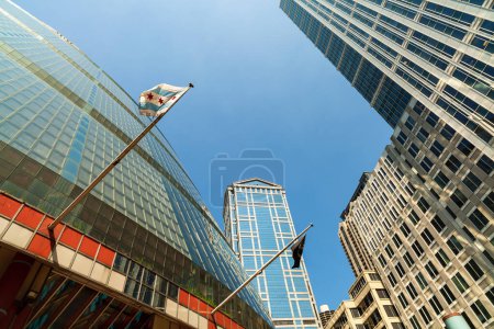 Photo for Urban skyscraper skyline in downtown Chicago - Royalty Free Image