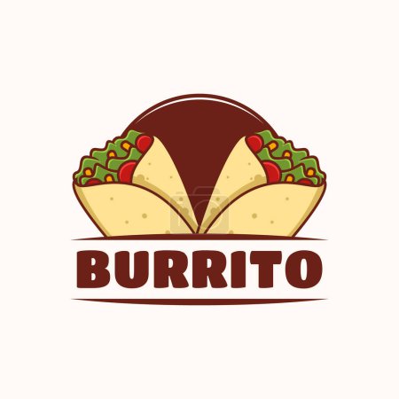 Illustration for Burrito logo template, suitable for restaurant, food truck and cafe - Royalty Free Image