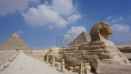 Photo for Cairo, Egypt, July, 19, 2022: Landscape of the Giza pyramids - Royalty Free Image