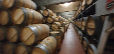 Photo for Haro, La Rioja, Spain, April 27, 2023: Captivating Views of the Rioja Wine Cellar Interior - Royalty Free Image