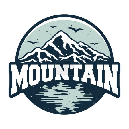 Ilustración de Etiqueta del logotipo de montaña creativa retro - Imagen libre de derechos