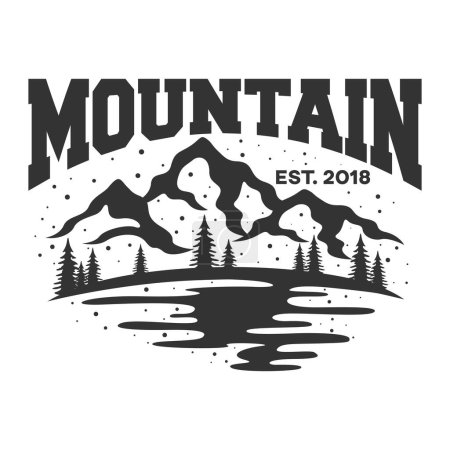 Illustration for Retro creative mountain logo label - Royalty Free Image