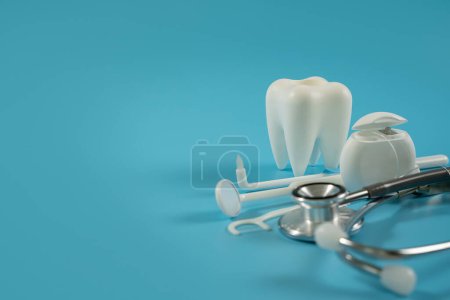 Concept dentaire équipement sain outils soins dentaires Bannière professionnelle
