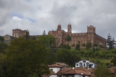 Photo for Comillas (Cantabria, Spain), August 27, 2023. Pontifical University. It was created by the Marquis of Comillas to provide education to young people in the population without resources. Later it was a seminary for priests - Royalty Free Image