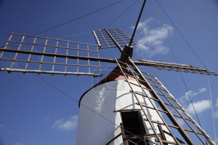 Guatiza (Spanien), 19. Januar 2024. Mühle im Kakteengarten. Es ist das letzte große Werk von Csar Manrique auf Lanzarote, eine faszinierende Schöpfung, die etwa 4.500 Exemplare beherbergt