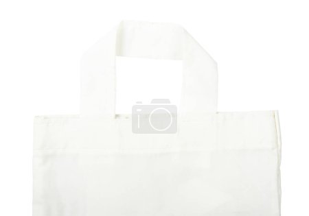 Photo for Closeup handle of fabric cloth bag isolated on white background, Save clipping path. - Royalty Free Image