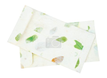 Photo for Envelopes made from mulberry paper isolated on white background, Save clipping path. - Royalty Free Image