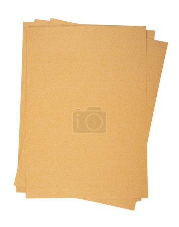 Photo for Brown cardboard isolated on white background, Save Clipping path. Natural rough cardboard texture. - Royalty Free Image
