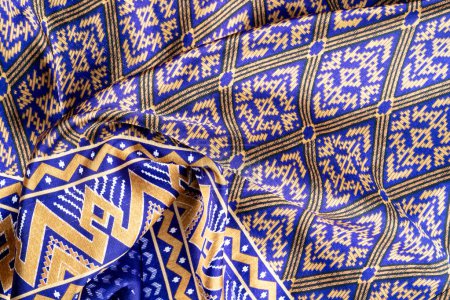 Texture du motif de l'armure traditionnelle générale de tissu autochtone de style thaï fait main