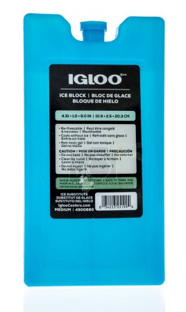 Photo for Winneconne, WI - 5 December 2022: A package of Igloo ice block ice on an isolated background. - Royalty Free Image