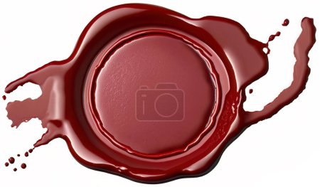 Dark red wax seal with place for your text - isolated on white background - illustration