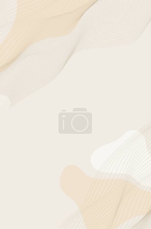 Minimal and modern abstract design featuring gentle beige lines undulating over background - vector illustration