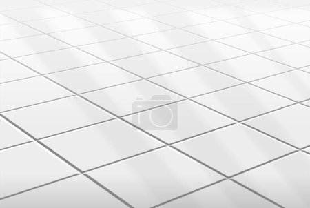 Pristine white tiles pattern with shadows - clean and modern background texture. Vector illustration