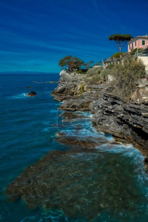 Photo for Mulinetti Riviera Ligure, near Recco, a tourist resort on the Riviera di Levante in Liguria, - Royalty Free Image