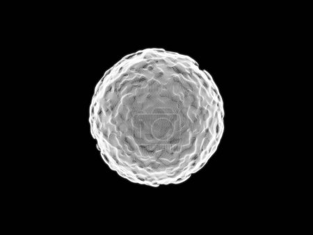 Foto de Abstract white glowing sphere particles wavy shape. Isolated black background. Futuristic element - Imagen libre de derechos