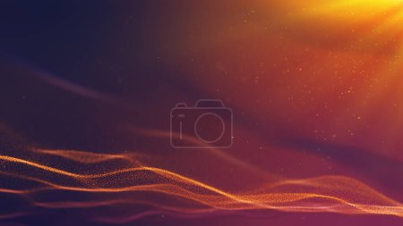 Foto de Dust particle form red yellow purple, light ray beam, 3d rendering. - Imagen libre de derechos