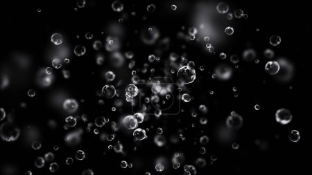 Téléchargez les photos : Water drops flying in super slow motion, 3D Rendering. - en image libre de droit