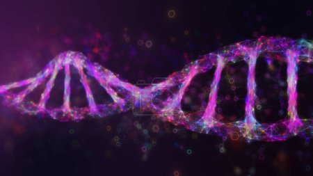 Foto de DNA helix, Biotechnology and molecular engineering,  science medicine and innovation concept. 3D Rendering. - Imagen libre de derechos