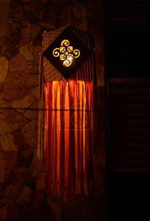 Photo for Traditional Atapattama Vesak lantern, Ocatagen shaped lantern symbolises eightfold path, Sri lankan vesak festival celebrations. - Royalty Free Image