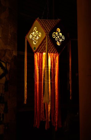 Photo for Traditional Atapattama Vesak lantern, Ocatagen shaped lantern symbolises eightfold path, Sri lankan vesak festival celebrations. - Royalty Free Image