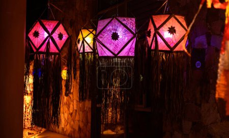 Photo for Many Vesak lanterns, Sri lankan vesak festival celebrations. - Royalty Free Image