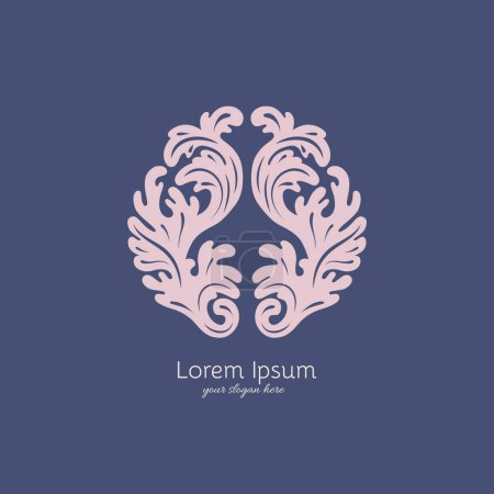 Ilustración de Circle luxury vintage logo template design. Vector emblem in trendy style. - Imagen libre de derechos